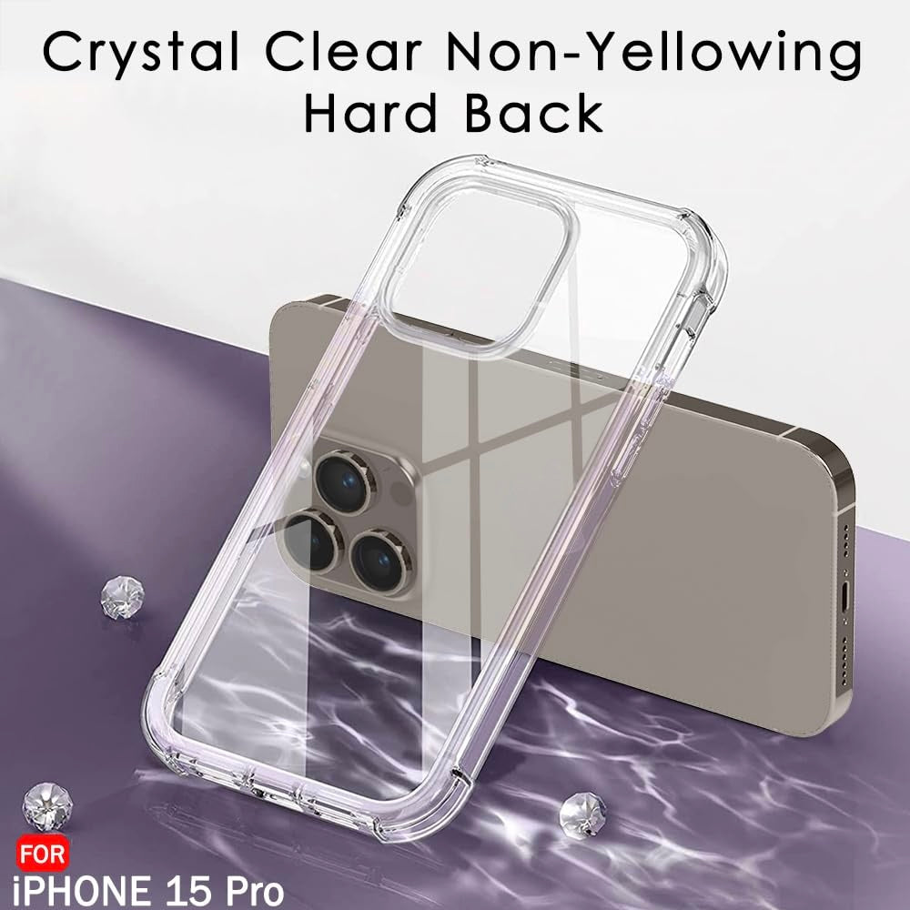Transparent Crystal Clear Back Cover for Apple Iphone 15 Pro
