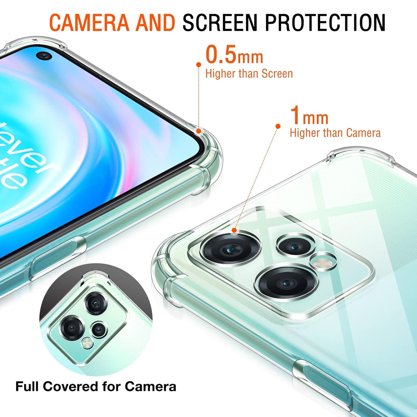 Transparent Crystal Clear Back Cover for OnePlus Nord CE 2 Lite 5G