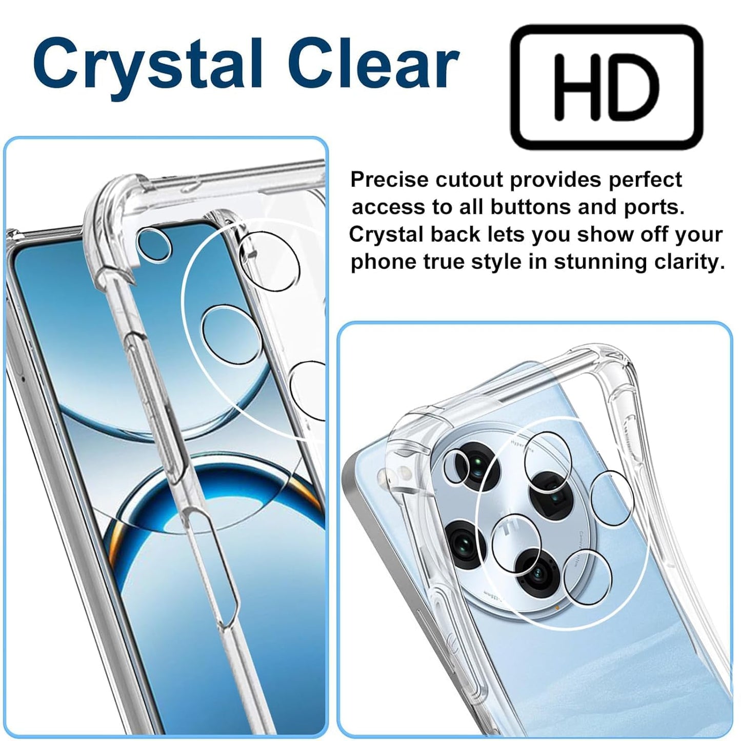 Transparent Crystal Clear Back Cover for Vivo T4 5G