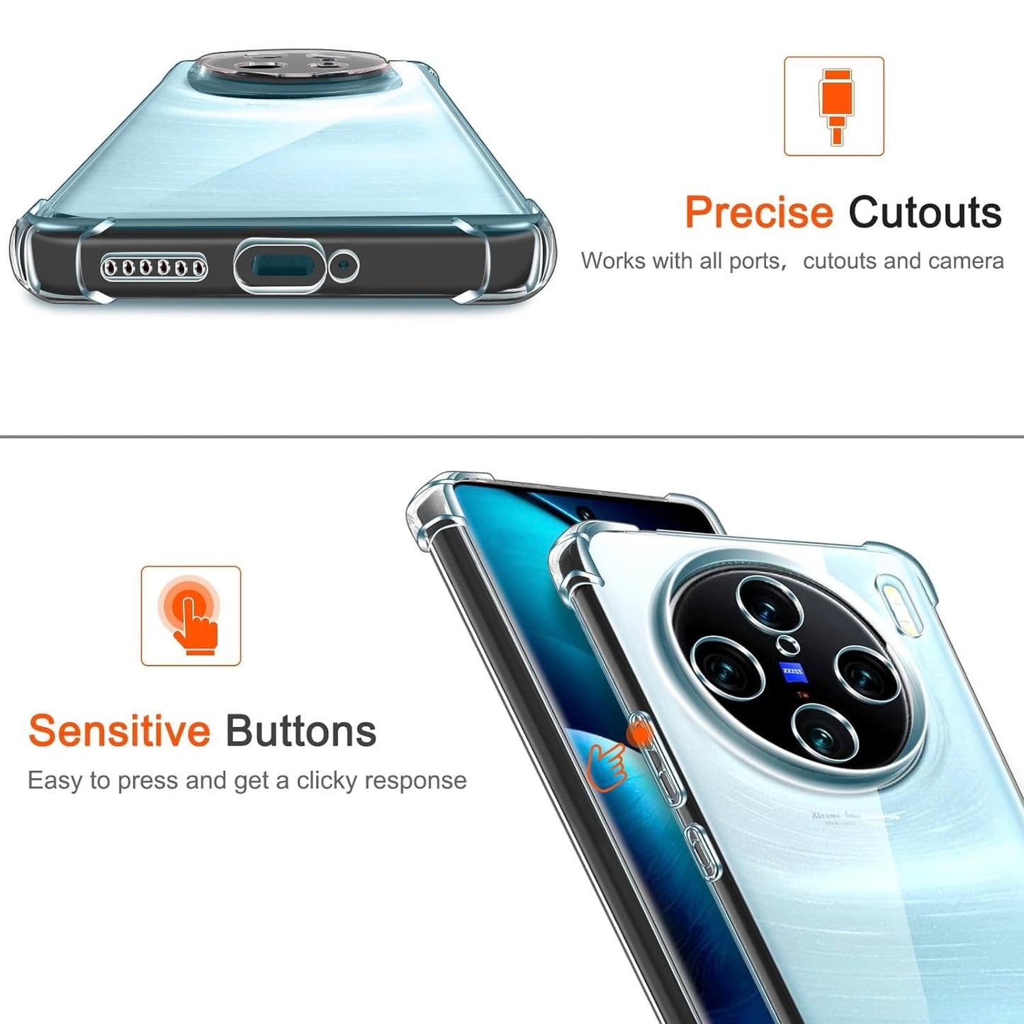 Transparent Crystal Clear Back Cover for Vivo X100 5G