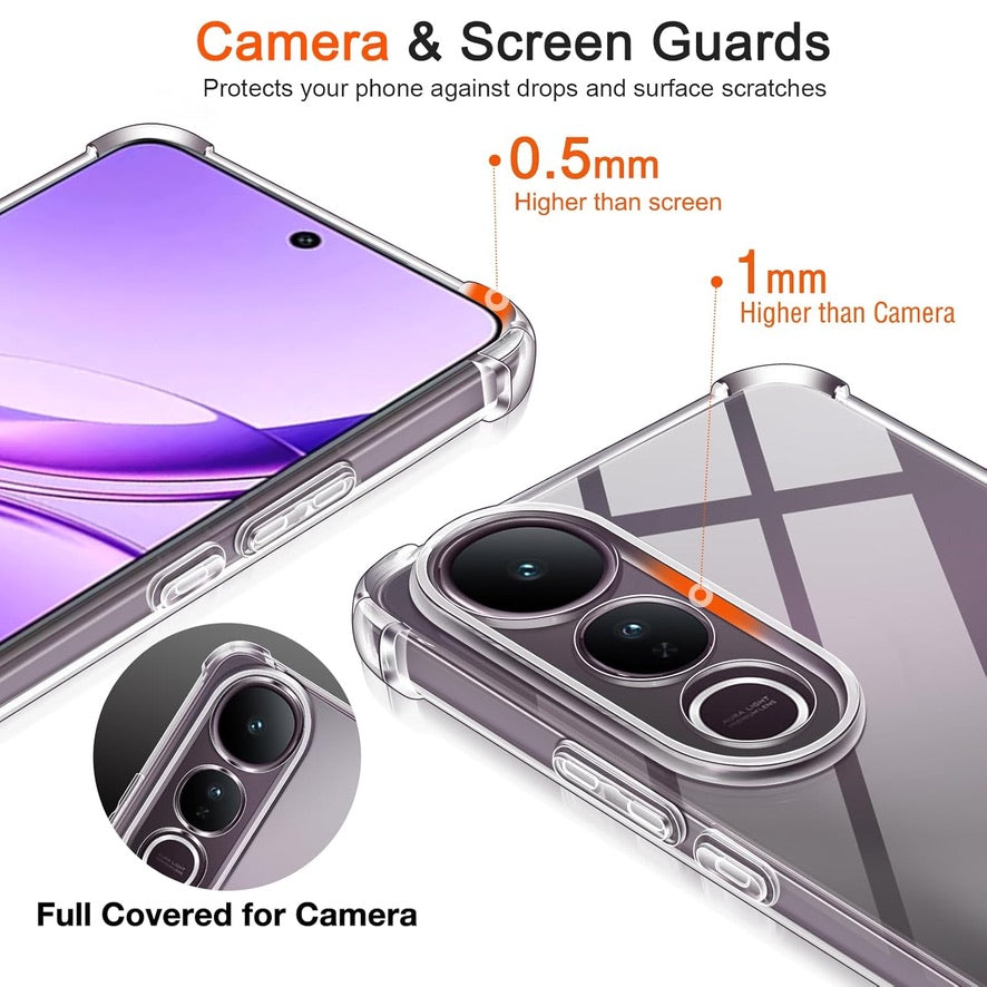 Transparent Crystal Clear Back Cover for Vivo Y400 Pro