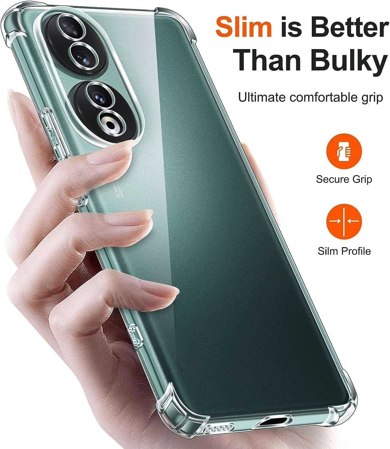 Transparent Crystal Clear Back Cover for Honor 90 5G