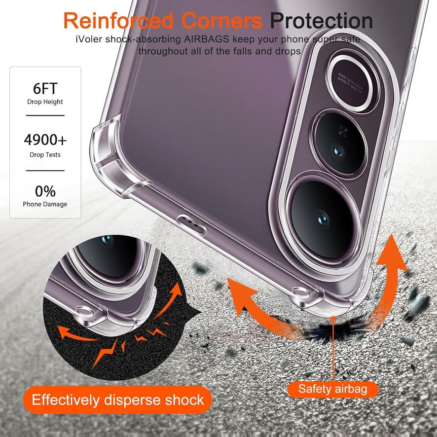 Transparent Crystal Clear Back Cover for Vivo Y400 Pro