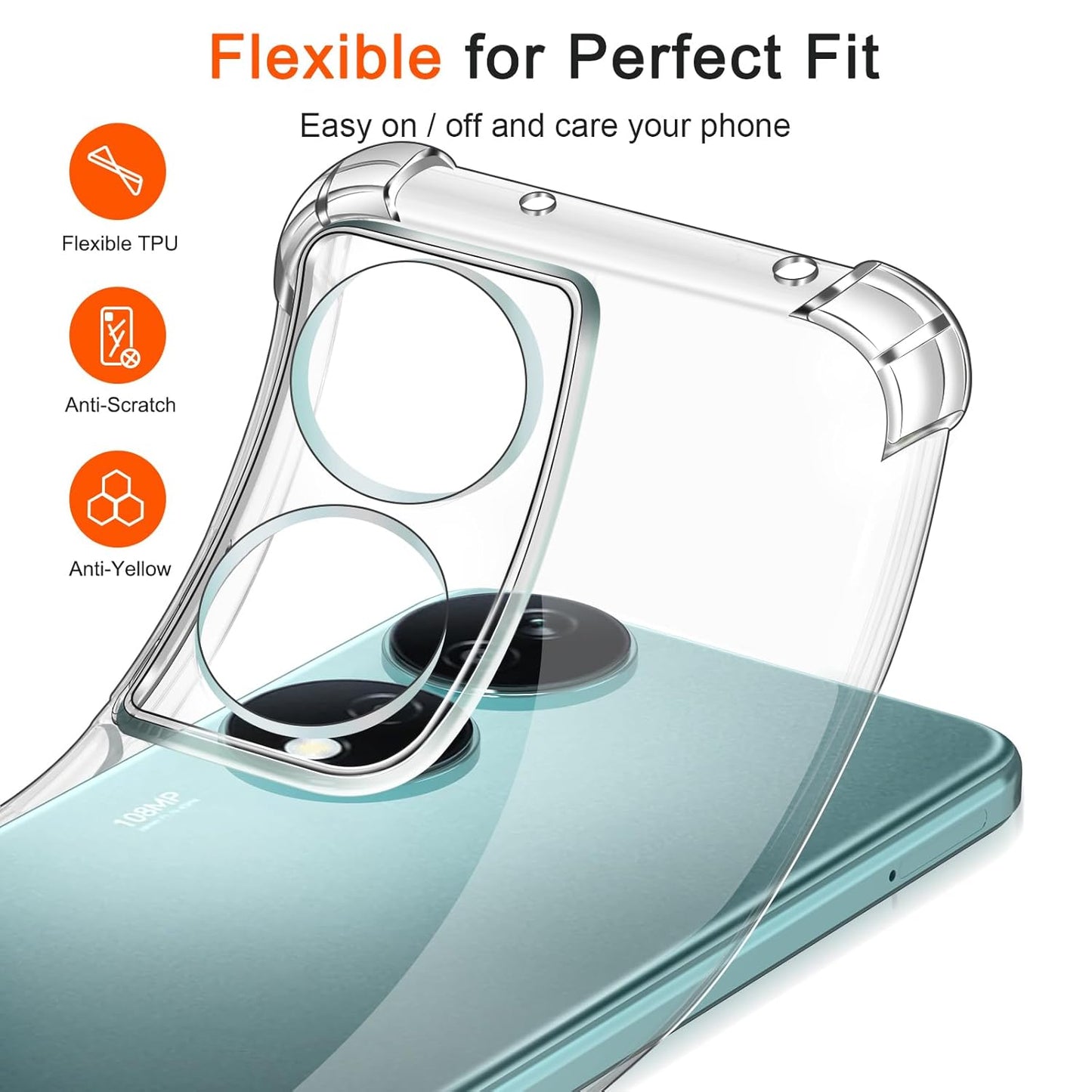 Transparent Crystal Clear Back Cover for Honor X7b 5G