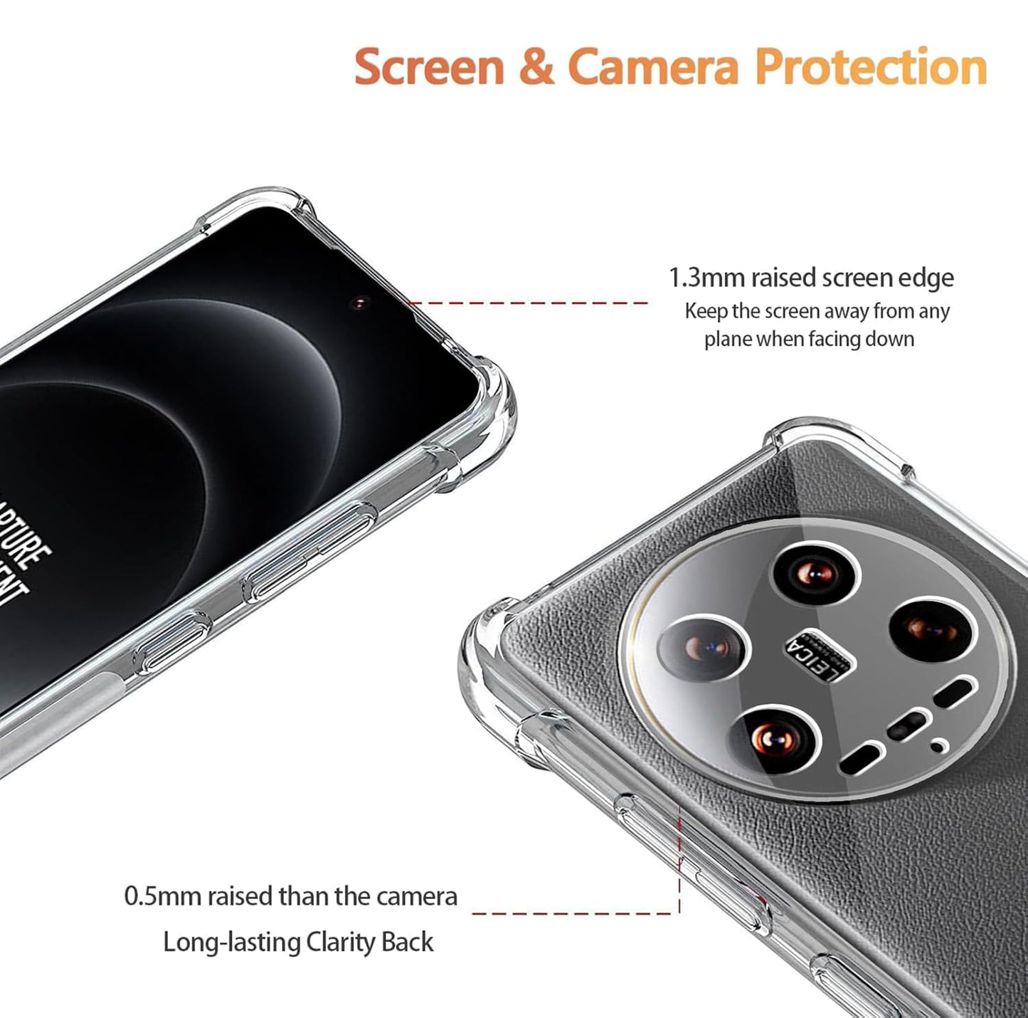 Transparent Crystal Clear Back Cover for Mi 14 Ultra