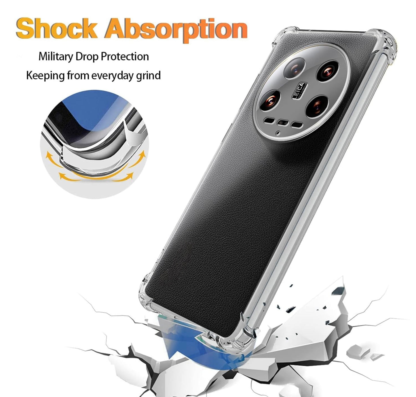 Transparent Crystal Clear Back Cover for Mi 14 Ultra