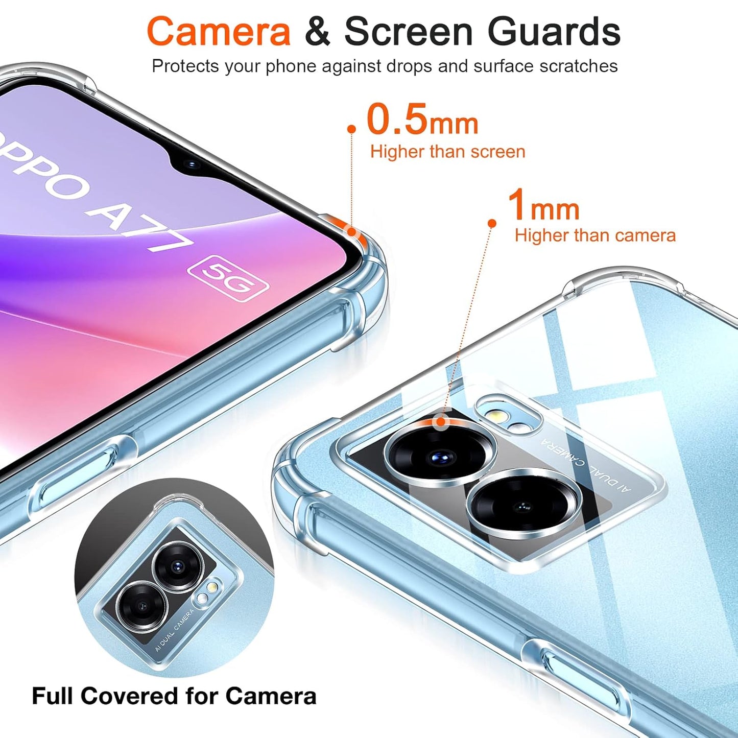 Transparent Crystal Clear Back Cover for Oppo K10 5G