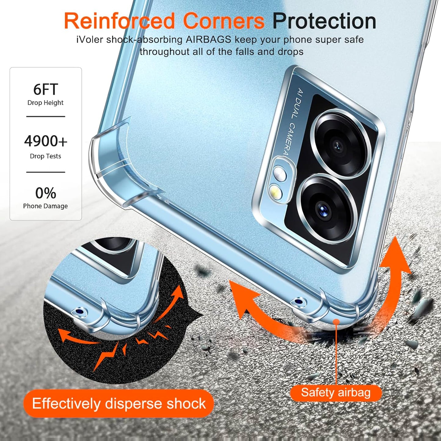 Transparent Crystal Clear Back Cover for Oppo K10 5G