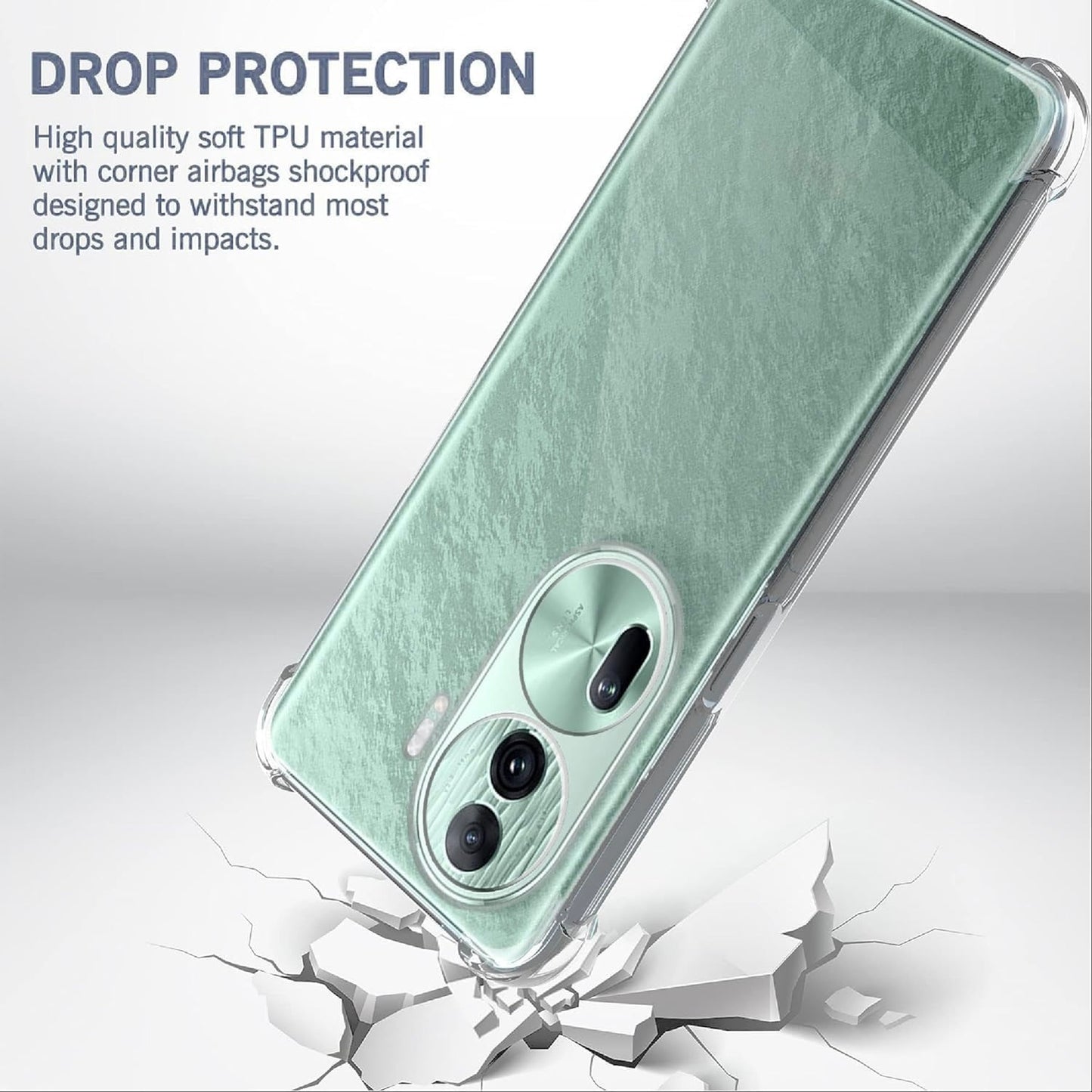 Transparent Crystal Clear Back Cover for Oppo Reno 11 5G