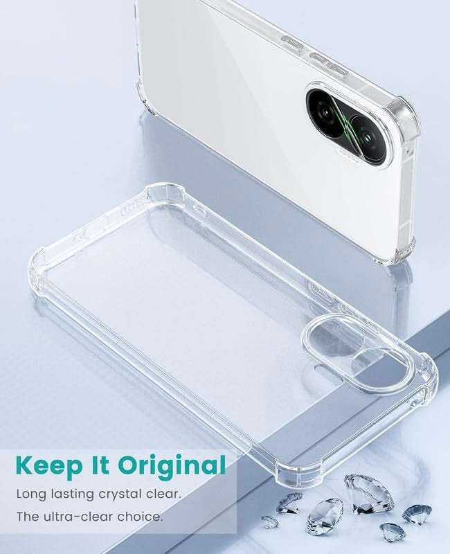 Transparent Crystal Clear Back Cover for Poco F7 5G