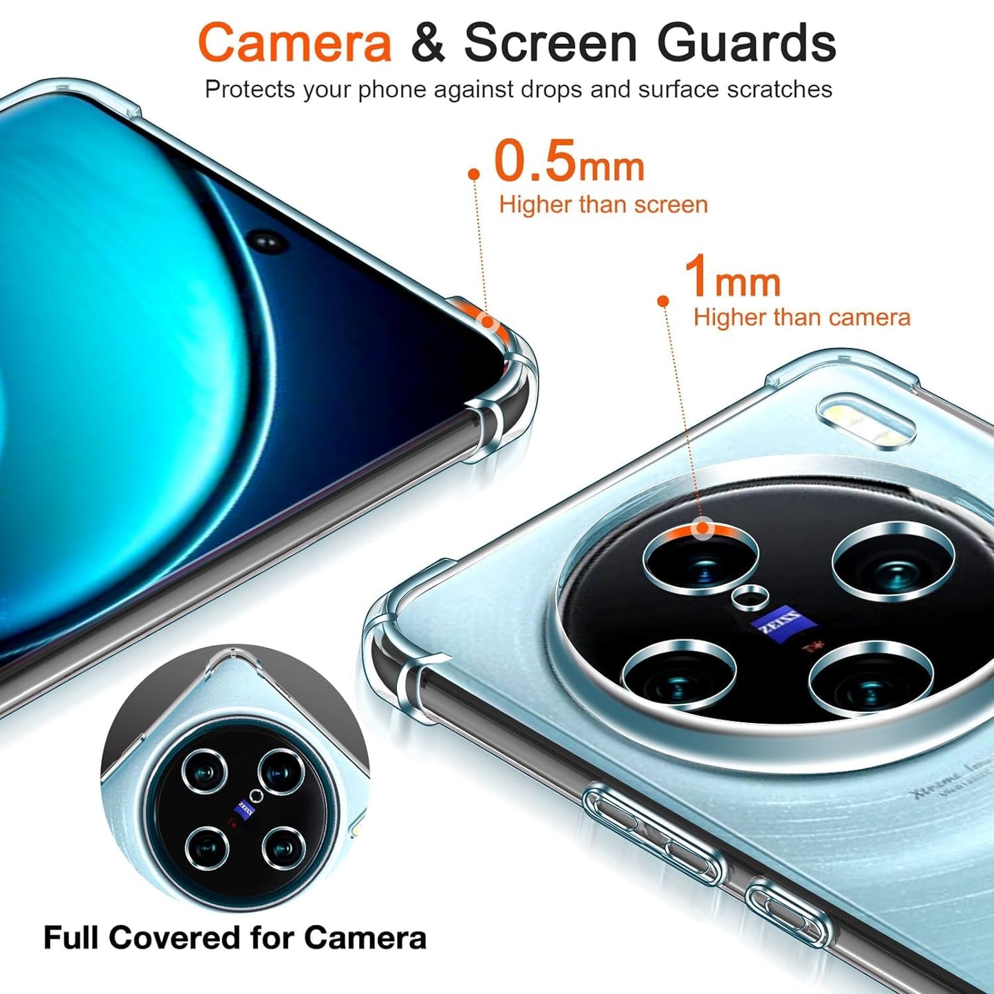 Transparent Crystal Clear Back Cover for Vivo X100 5G