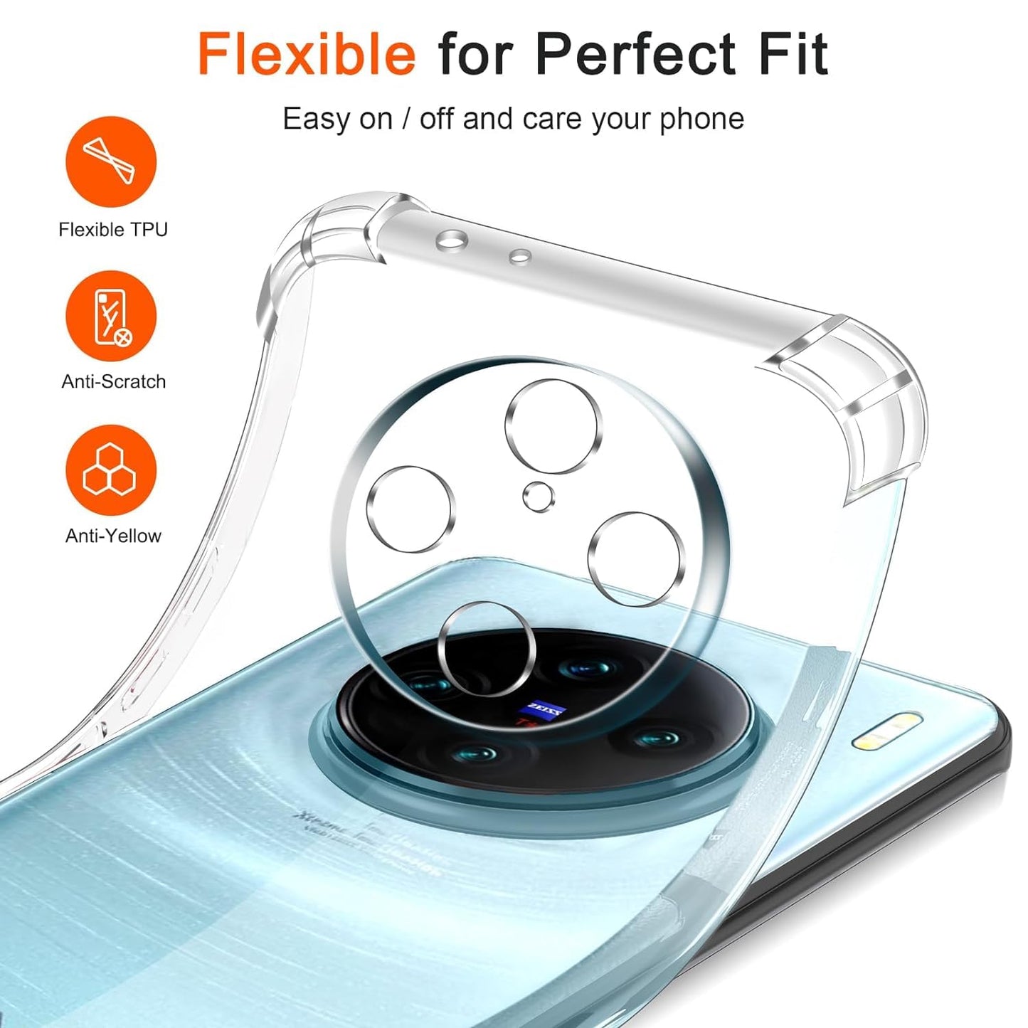 Transparent Crystal Clear Back Cover for Vivo X100 5G